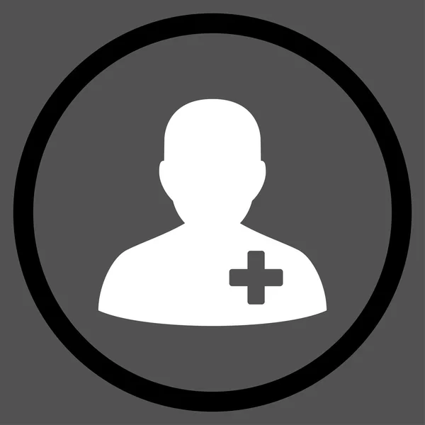 Wolontariuszem medycznym krążyły ikona — Zdjęcie stockowe