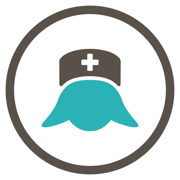 Nemocniční sestra hlavy zaoblené ikona — Stock fotografie