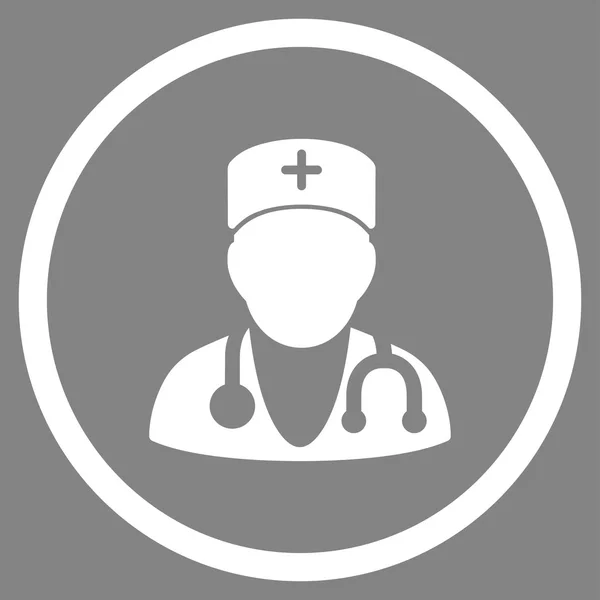 Zaokrąglone ikona lekarz — Zdjęcie stockowe