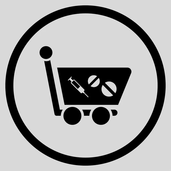 Medication Shopping Cart Circled Icon — Stock Photo, Image