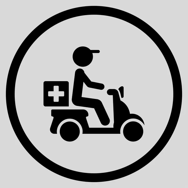 Drogas Entrega de motos Ícone circulado — Fotografia de Stock
