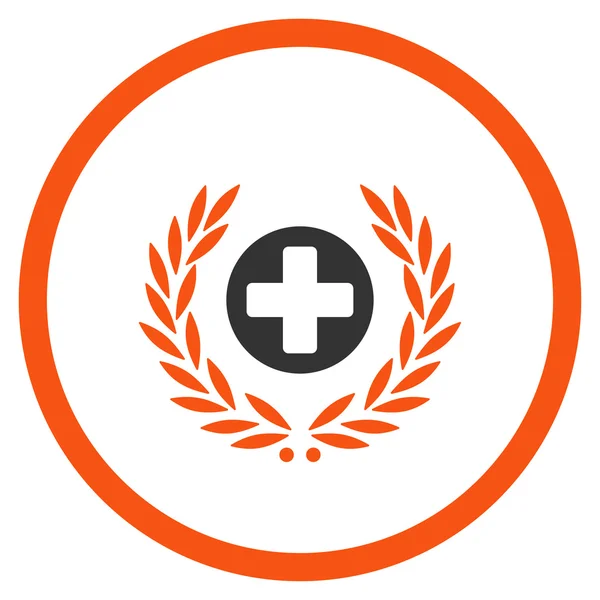 Hälso-och Embleme inringade ikonen — Stockfoto