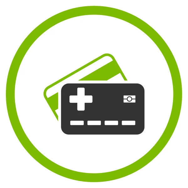 Zdravotní pojištění karet zaoblené ikona — Stock fotografie