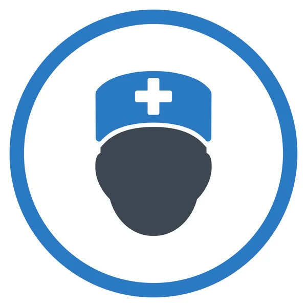 Lekarz głowa zaokrąglona ikona — Zdjęcie stockowe