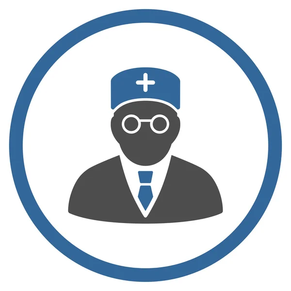 Hlavní lékař zaoblené ikona — Stock fotografie