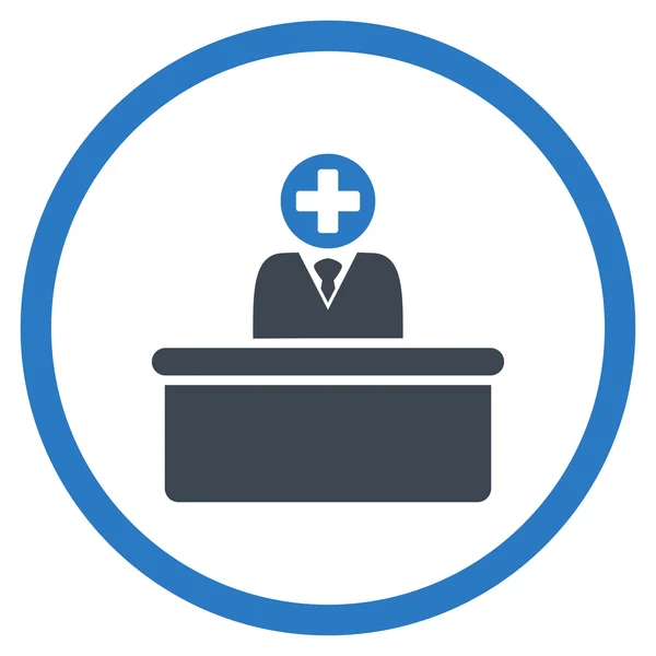 Medical Bureaucrat Rounded Icon — Stock Photo, Image