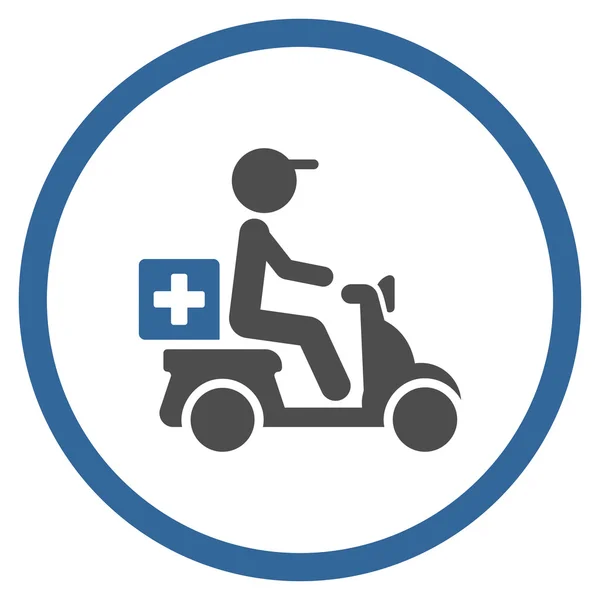 Medicine Motorbike Delivery Rounded Icon — Stock Photo, Image