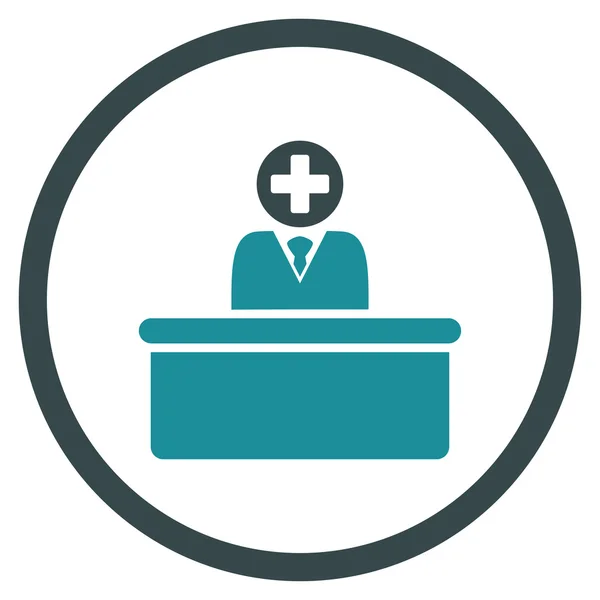 Zaokrąglone ikona medycznych biurokraty (nieruchoma) — Zdjęcie stockowe