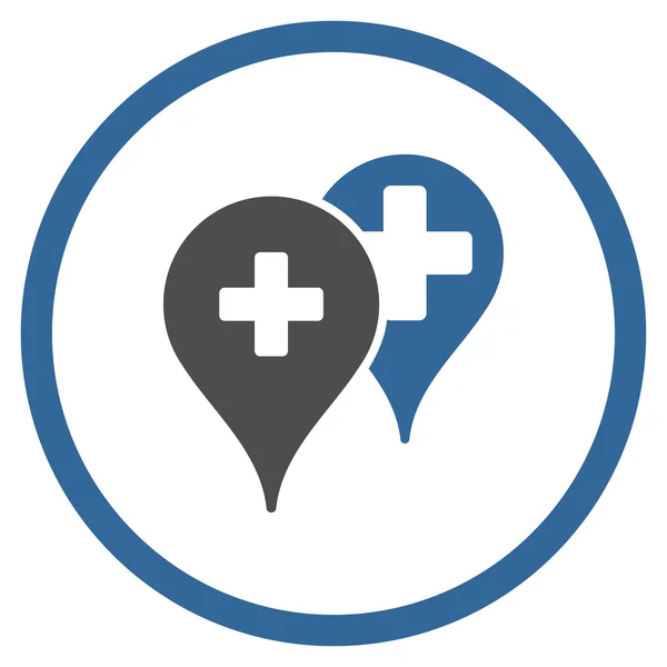 Маркери медичних карт кругова піктограма — стокове фото