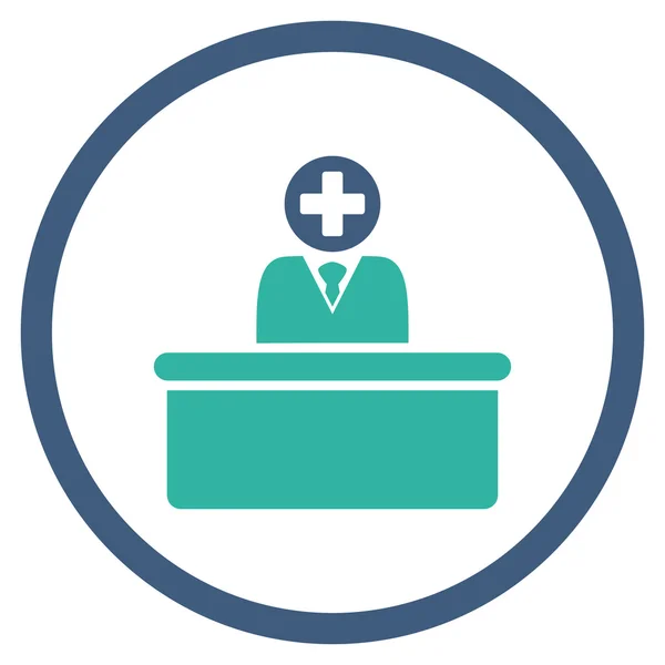 Medical Bureaucrat Rounded Icon — Stock Photo, Image