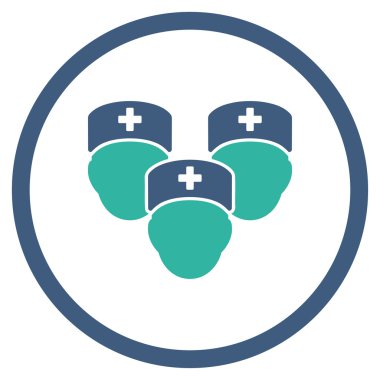 Sağlık personeli yuvarlak simge