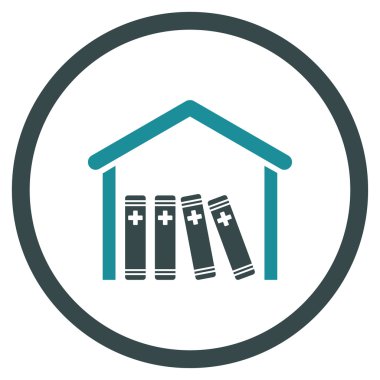 Tıp kütüphanesi yuvarlak simge