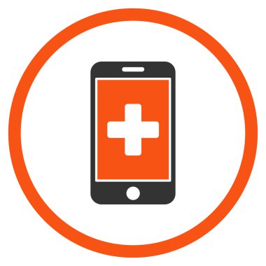 Mobil tıp yuvarlak simge