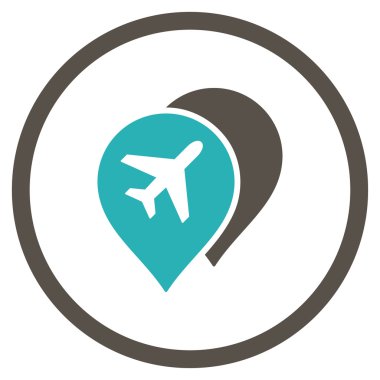 Havaalanı harita işaretleri yuvarlak simge