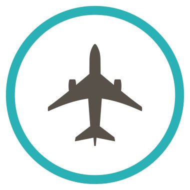 Jet uçağı yuvarlak simge