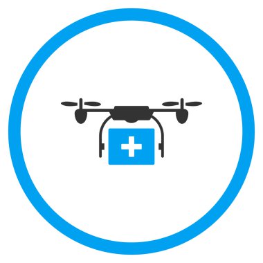 Tıbbi dron sevk irsaliyesi yuvarlak simge
