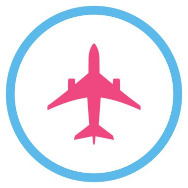 Jet uçağı yuvarlak simge