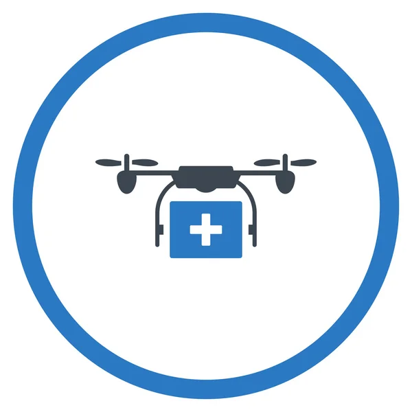 Orvosi Drone szállítási lekerekített ikon — Stock Fotó