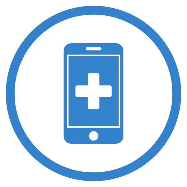 Круглая икона мобильной медицины — стоковое фото