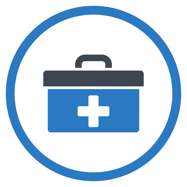 Icono circular de caja de herramientas de primeros auxilios — Foto de Stock