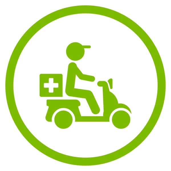 Icono circular del envío de la moto de la medicación —  Fotos de Stock