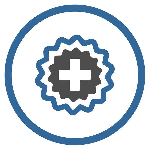 Medical Cross Stamp Rounded Icon — Stock Photo, Image