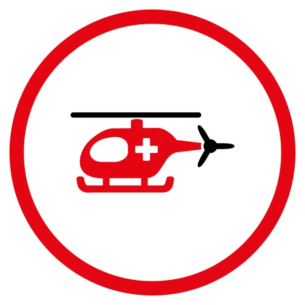 Ícone arredondado de helicóptero de emergência — Fotografia de Stock