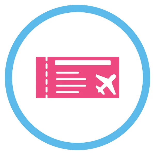 Airticket inringade ikonen — Stockfoto