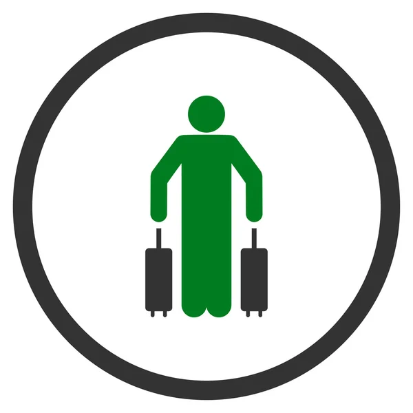 Osobní zavazadla zaoblené ikona — Stock fotografie