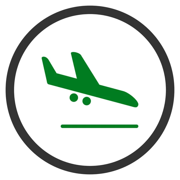Landung des Flugzeugs rundete Symbol ab — Stockfoto