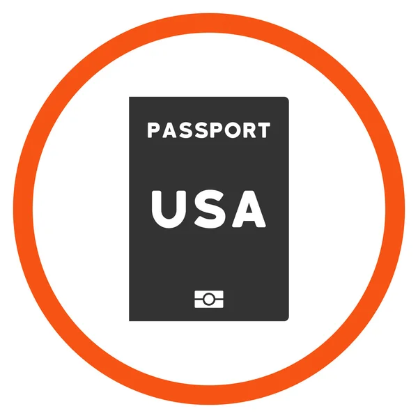 美国护照带圆圈的图标 — 图库照片