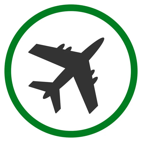 Літак округлі значок — стокове фото