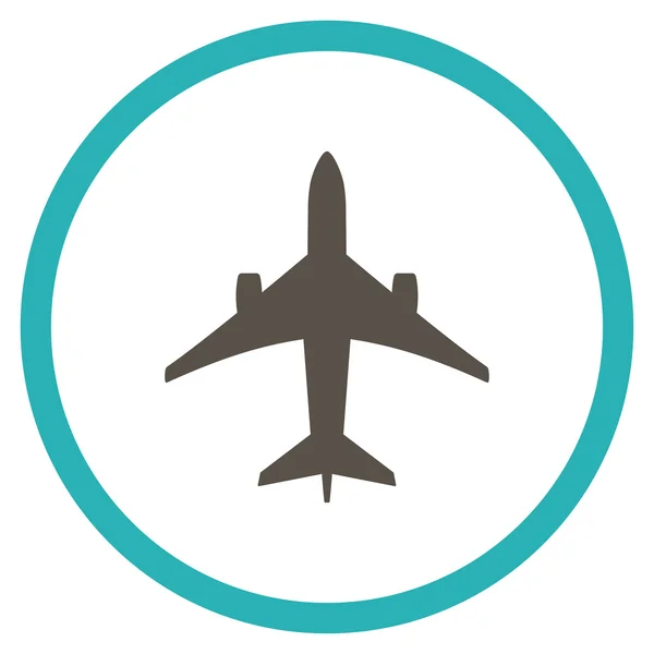 Jet Plane Rounded Icon — Stock Photo, Image