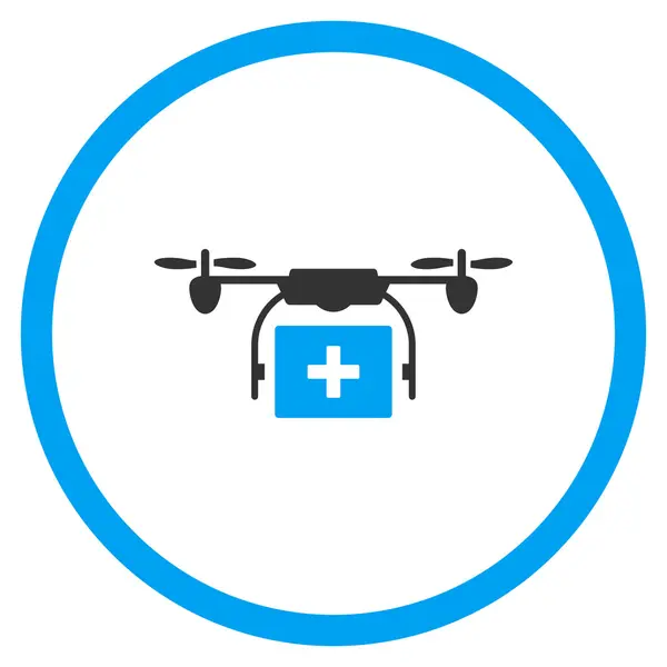 Orvosi Drone szállítás lekerekített ikon — Stock Fotó