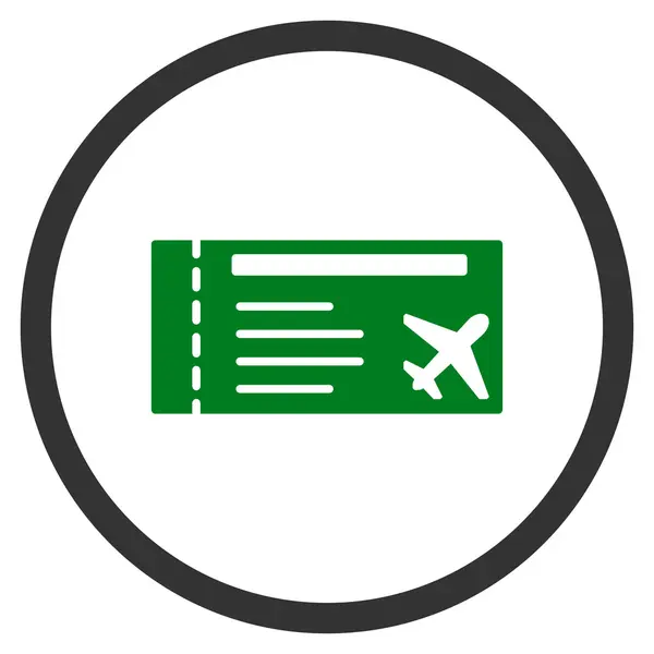 Airticket rundade ikonen — Stockfoto