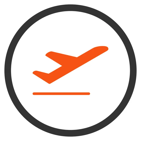 Vliegtuig vertrek omcirkelde pictogram — Stockfoto