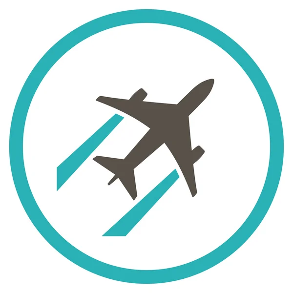 Jet levegő nyoma bekarikázott ikonra — Stock Fotó