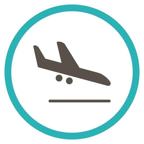 Aiplane Landing Rounded Icon — Stock Photo, Image