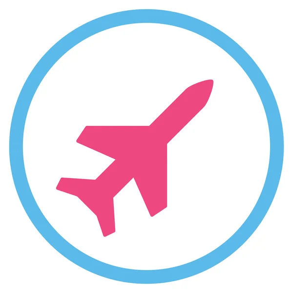Vliegtuig afgeronde pictogram — Stockfoto