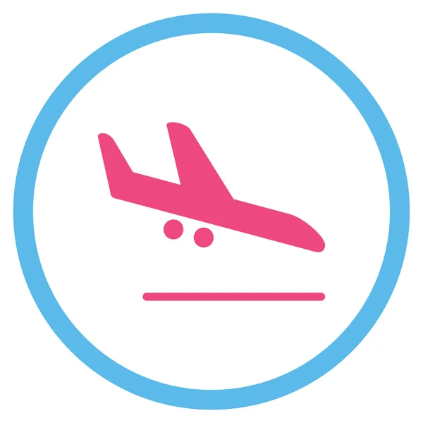 Aiplane Landing omcirkelde pictogram — Stockfoto