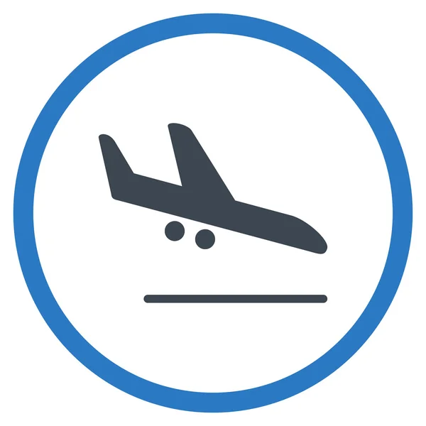 Aiplane посадки закруглені значок — стокове фото