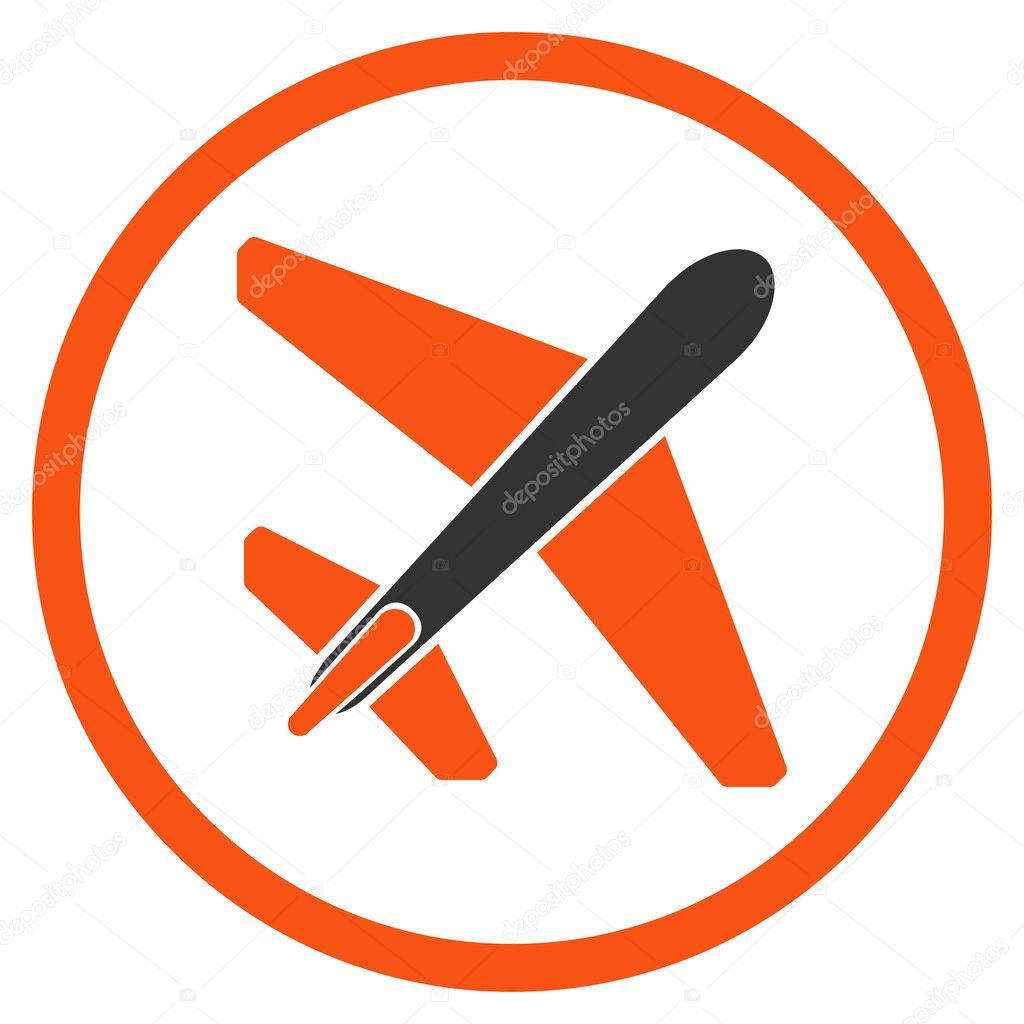 Jet Airplane Rounded Icon
