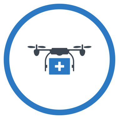 Tıbbi uçak teslimat yuvarlak simge