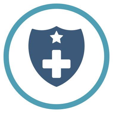 Tıbbi Sigorta kalkan yuvarlak simgesi