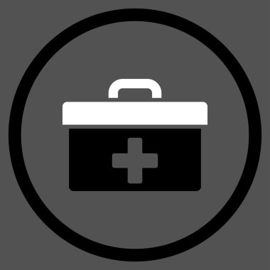 İlkyardım araç kutusu yuvarlak simgesi