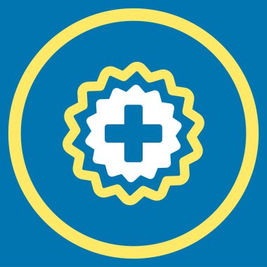 Tıbbi çapraz damga yuvarlak simge