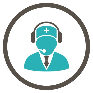 Tıbbi ambulans operatör yuvarlak simge