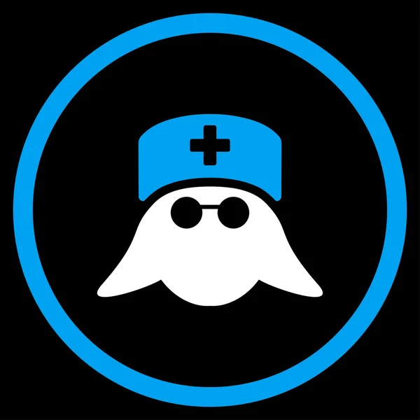 Enfermera médica cabeza redondeada icono — Archivo Imágenes Vectoriales