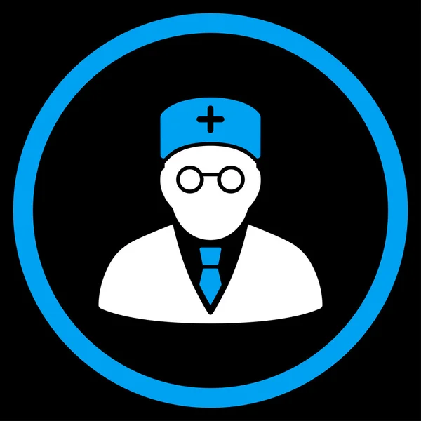 Hlavní lékař zaoblené ikona — Stockový vektor