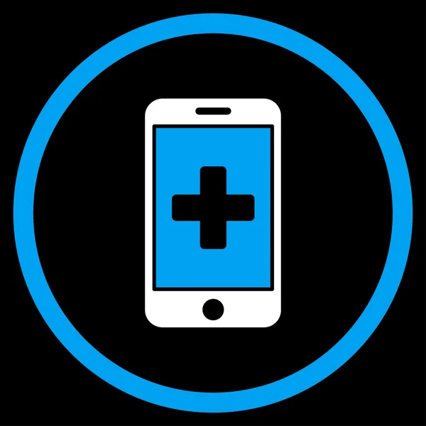 Mobiele geneeskunde omcirkelde pictogram — Stockvector